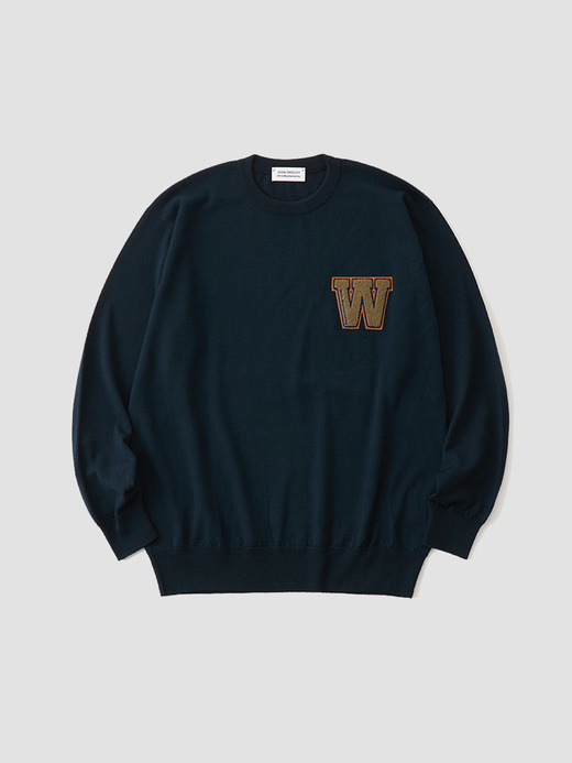 【White Mountaineering×JOHN SMEDLEY】クルーネック長袖ニットプルオーバー｜A4543 WM-R | 24G SWEATER SERIES 詳細画像 ORION GREEN 2